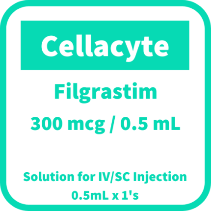 CELLACYTE Filgrastim 300mcg / 0.5mL Solution for IV/SC Injection 0.5mL ...