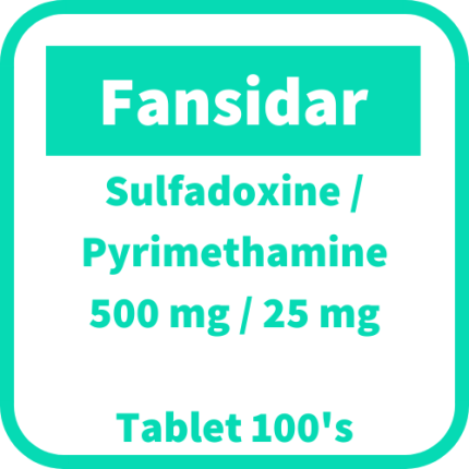 FANSIDAR Sulfadoxine / Pyrimethamine 500mg / 25mg Tablet 100's price in ...