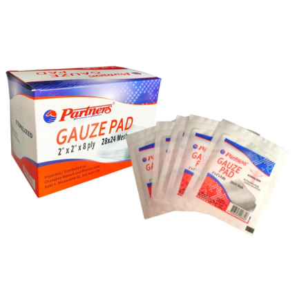 Image of PARTNERS STERILIZED GAUZE PAD 2X2 1'S