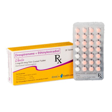 Image of LIZELLE DROSPIRENONE / ETHINYLESTRADIOL 3MG / 20MCG - 1 BOX X 28 TABS