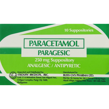 Image of PARAGESIC PARACETAMOL 250MG - 10 RECTAL SUPPOSITORY
