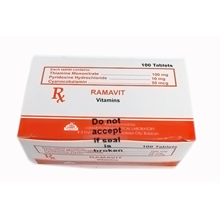 Image of RAMAVIT VITAMIN B COMPLEX 100MG / 10MG / 50MCG TABLET 1'S