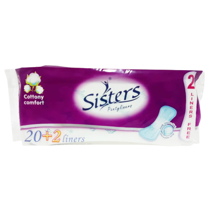 Image of SISTERS PANTYLINERS COTTONY COMFORT 20+2 PADS