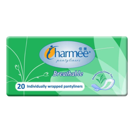 Image of CHARMEE BREATHABLE PANTYLINERS GREEN TEA 20'S