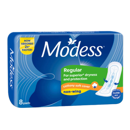 Image of MODESS REGULAR COTTONY SOFT COVER NON-WINGS 8'S