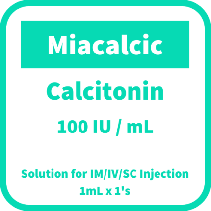 Image of MIACALCIC CALCITONIN 100IU / ML SOLUTION FOR IM/IV/SC INJECTION 1ML 1'S