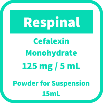 RESPINAL Cefalexin Monohydrate 125mg / 5mL Powder for Suspension 15mL ...