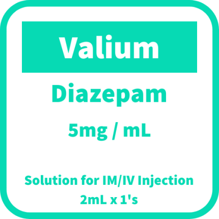 Image of VALIUM DIAZEPAM 5MG / ML SOLUTION FOR IM/IV INJECTION 2ML 1'S