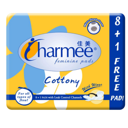Image of CHARMEE FEMININE PADS COTTONY WITH WINGS 8+1