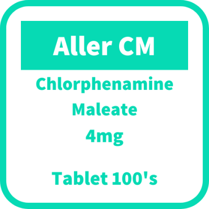Image of ALLER CM CHLORPHENAMINE MALEATE 4MG TABLET 100'S