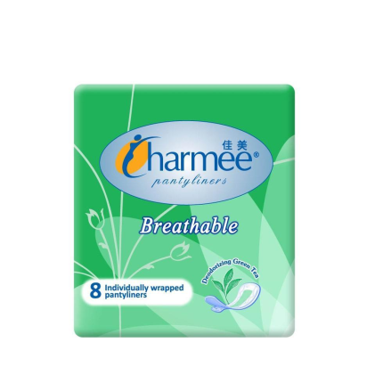 Image of CHARMEE BREATHABLE PANTYLINERS GREEN TEA 8'S
