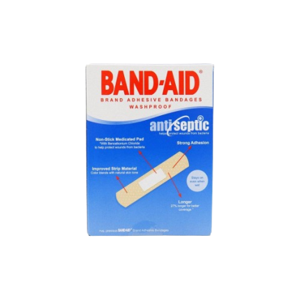 Image of BAND-AID BRAND ADHESIVE BANDAGES WASHPROOF STRIPS 1'S