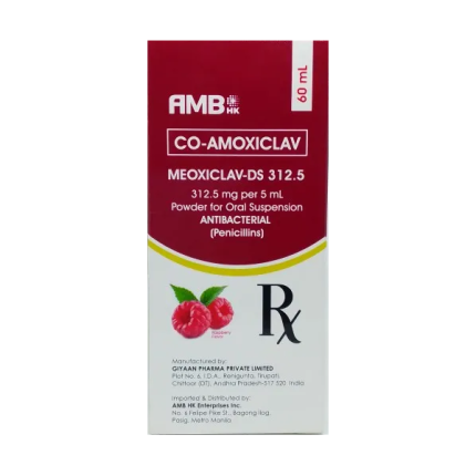 Image of MEOXICLAV-DS CO-AMOXICLAV 312.5MG / 5ML POWDER FOR ORAL SUSPENSION 60ML