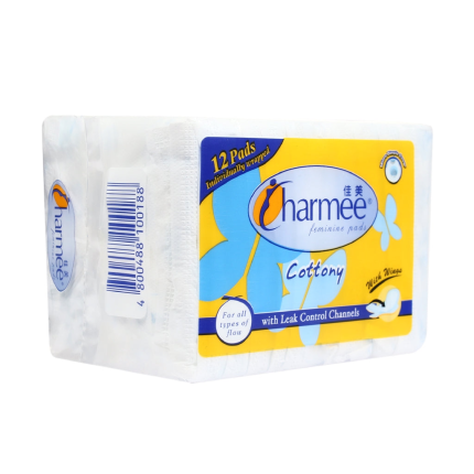 Image of CHARMEE FEMININE PADS COTTONY WITH WINGS 12'S