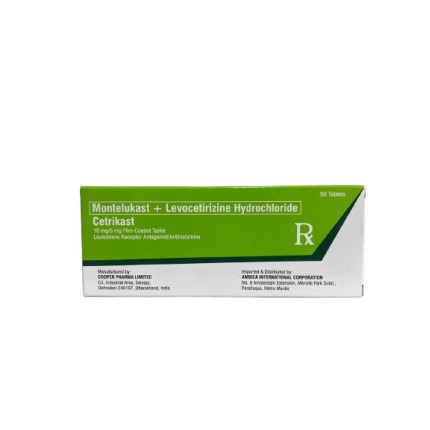Image of CETRIKAST MONTELUKAST / LEVOCETIRIZINE 10MG / 5MG - 1 TABLET