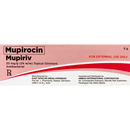 MUPIRIV Mupirocin 2% Ointment 5g price in the Philippines | MedsGo Pharmacy