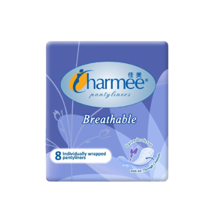 Image of CHARMEE BREATHABLE PANTYLINERS LAVENDER SCENT 8'S
