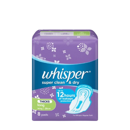 Image of WHISPER SUPER CLEAN & DRY WITH WINGS 8'S