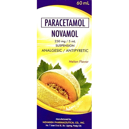 Image of NOVAMOL PARACETAMOL 250MG / 5ML SUSPENSION 60ML MELON