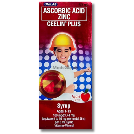 Image of CEELIN PLUS ASCORBIC ACID WITH ZINC 100MG / 10MG SYRUP 60ML APPLE