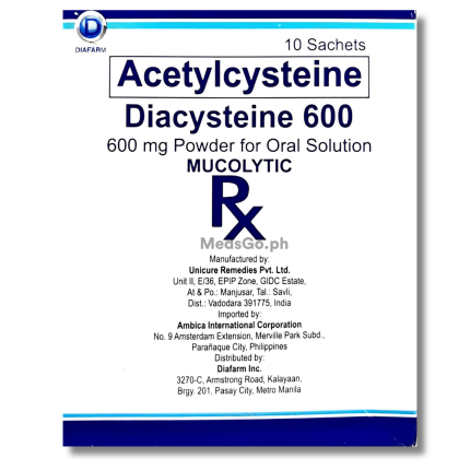 Image of DIACYSTEINE ACETYLCYSTEINE 600MG - 1 SACHET