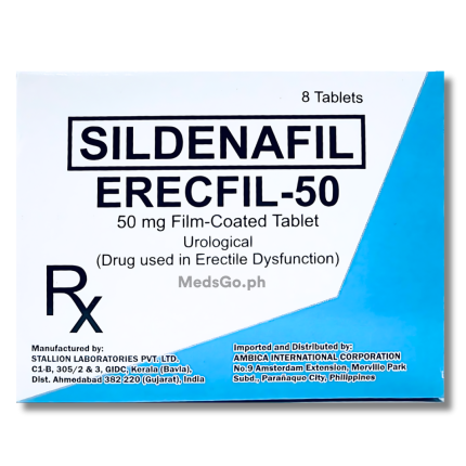 Image of ERECFIL-50 SILDENAFIL 50MG - 1 BOX X 8 TABS
