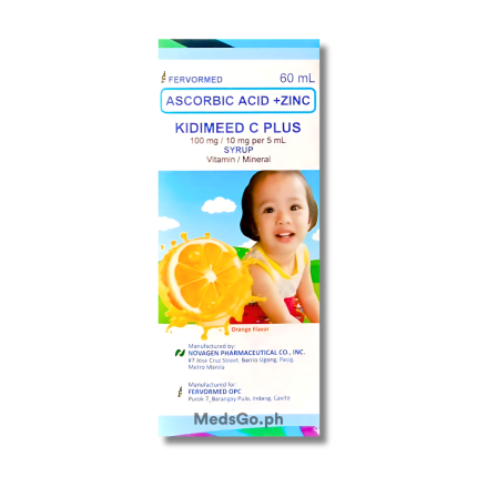 Image of KIDIMEED C PLUS ASCORBIC ACID WITH ZINC 100MG / 10MG SYRUP 60ML ORANGE