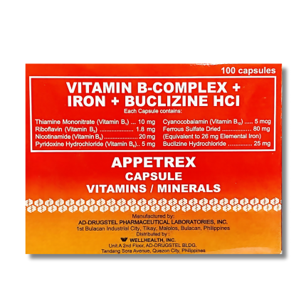 Image of APPETREX VITAMIN B COMPLEX / IRON / BUCLIZINE - 1 CAPSULE