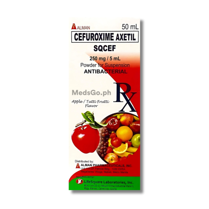 Image of SQCEF CEFUROXIME 250MG / 5ML POWDER FOR SUSPENSION 50ML APPLE AND TUTTI FRUTTI