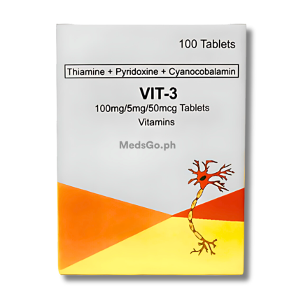 Image of VIT-3 THIAMINE / PYRIDOXINE / CYANOCOBALAMIN 100MG / 5MG / 50MCG TABLET 1'S