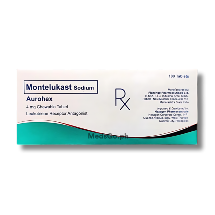 Image of AUROHEX MONTELUKAST 4MG - 1 CHEWABLE TABLET