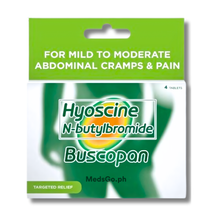 Image of BUSCOPAN 1 PACK X 4 TABS - HYOSCINE N-BUTYLBROMIDE 10MG