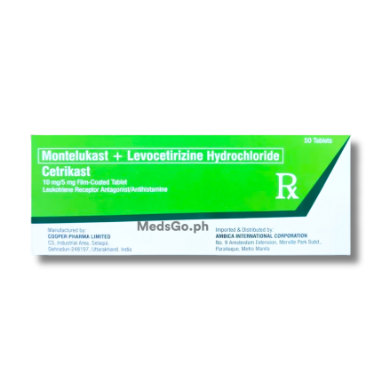 Image of CETRIKAST MONTELUKAST / LEVOCETIRIZINE 10MG / 5MG - 1 TABLET