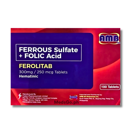Image of FEROLITAB FERROUS SULFATE / FOLIC ACID 300MG / 250MCG - 1 TABLET