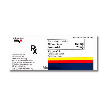 Image of FIXCOM 2 RIFAMPICIN / ISONIAZID 150MG / 75MG - 1 TABLET