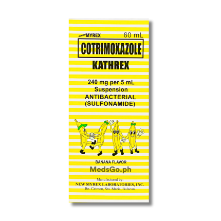 Image of KATHREX COTRIMOXAZOLE (SULFAMETHOXAZOLE / TRIMETHOPRIM) 240 MG / 5 ML (200MG / 40MG PER 5ML) SUSPENSION 60ML BANANA