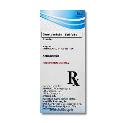 Image of KLONTAR GENTAMICIN 0.3% EYE DROPS 5ML
