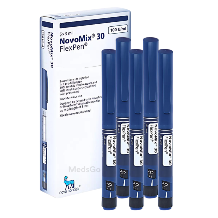 Image of NOVOMIX 30 FLEXPEN BIPHASIC INSULIN ASPART 3ML - 1 BOX X 5 PIECES