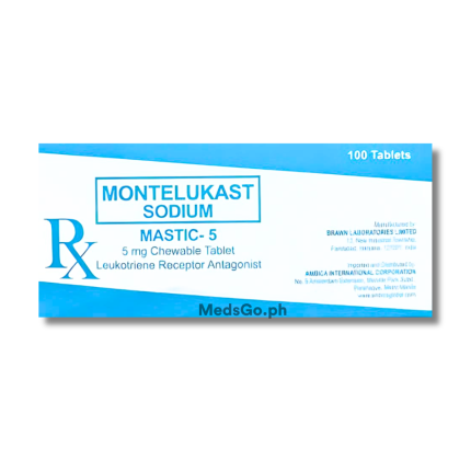 Image of MASTIC-5 MONTELUKAST SODIUM 5MG CHEWABLE TABLET 100'S