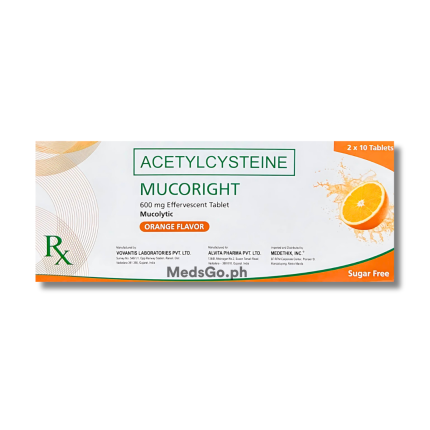 Image of MUCORIGHT ACETYLCYSTEINE 600MG - 1 EFFERVESCENT TABLET