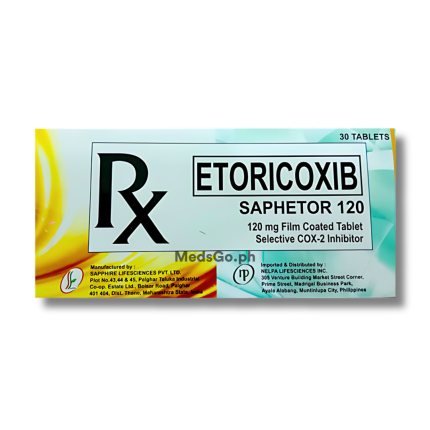 SAPHETOR 120 Etoricoxib 120mg Tablet 30's price in the Philippines ...