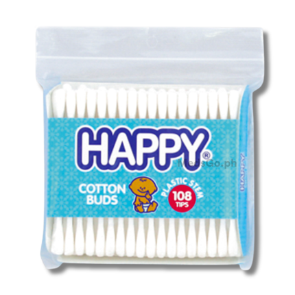 Image of HAPPY COTTON BUDS PLASTIC STEM 108'S