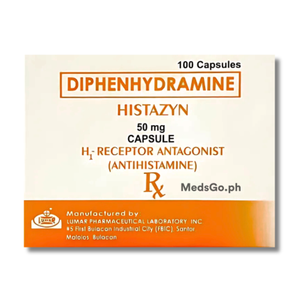 HISTAZYN Diphenhydramine 50mg - 10 Caps price in the Philippines ...