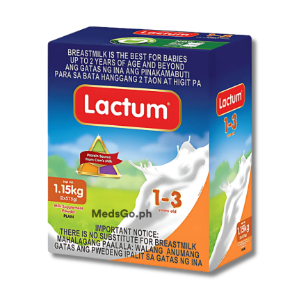 Image of LACTUM 1-3 YEARS OLD MILK PLAIN 1.15KG