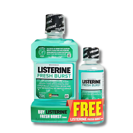 Image of LISTERINE MOUTHWASH FRESH BURST 250ML + FREE 100ML