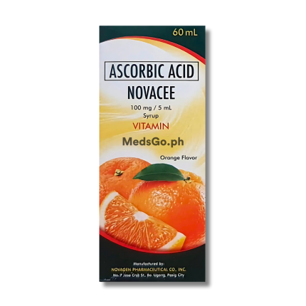 Image of NOVACEE ASCORBIC ACID 100MG / 5ML SYRUP 60ML ORANGE