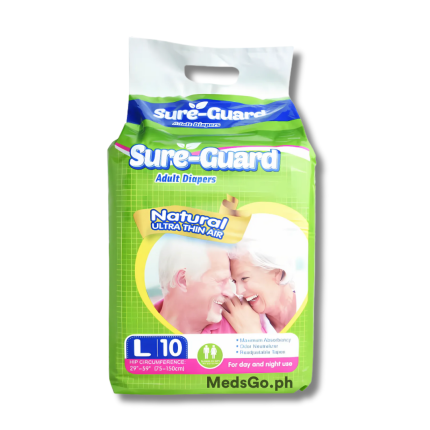 Image of SURE-GUARD ADULT DIAPERS NATURAL ULTRA THIN AIR L 10'S