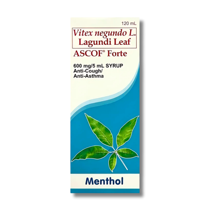 Image of ASCOF FORTE SYRUP 120ML - LAGUNDI 600MG MENTHOL