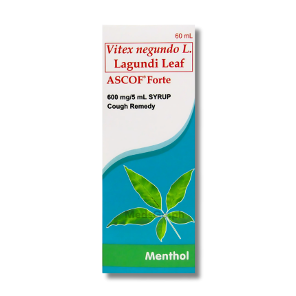Image of ASCOF FORTE SYRUP 60ML - LAGUNDI 600MG MENTHOL