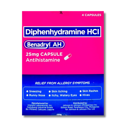 Image of BENADRYL AH DIPHENHYDRAMINE 25MG - 1 CAPSULE